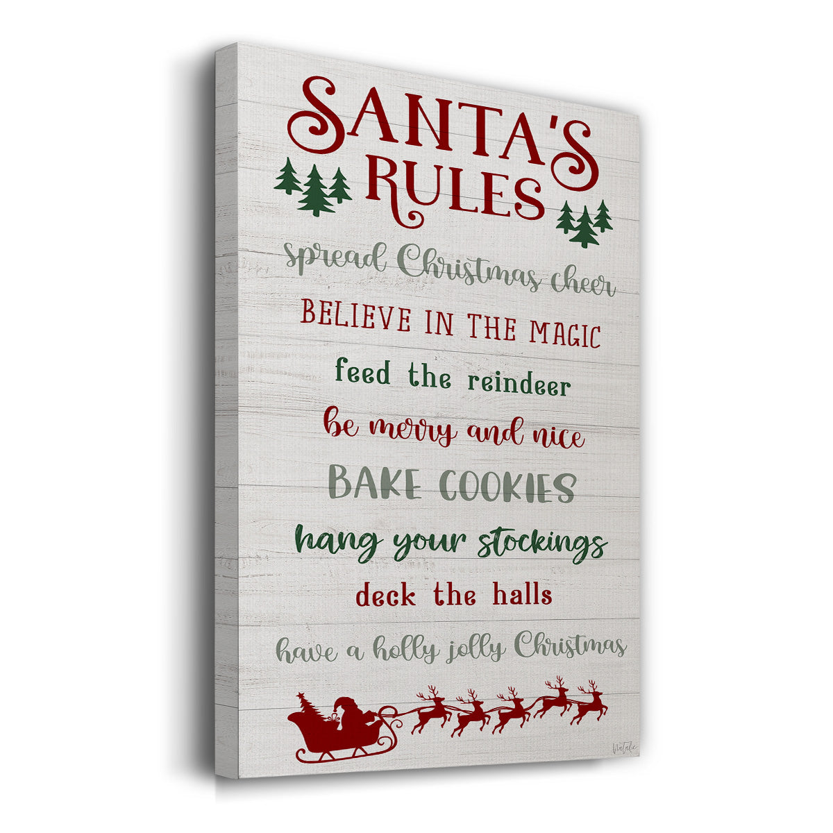 Santa's Rules - Gallery Wrapped Canvas