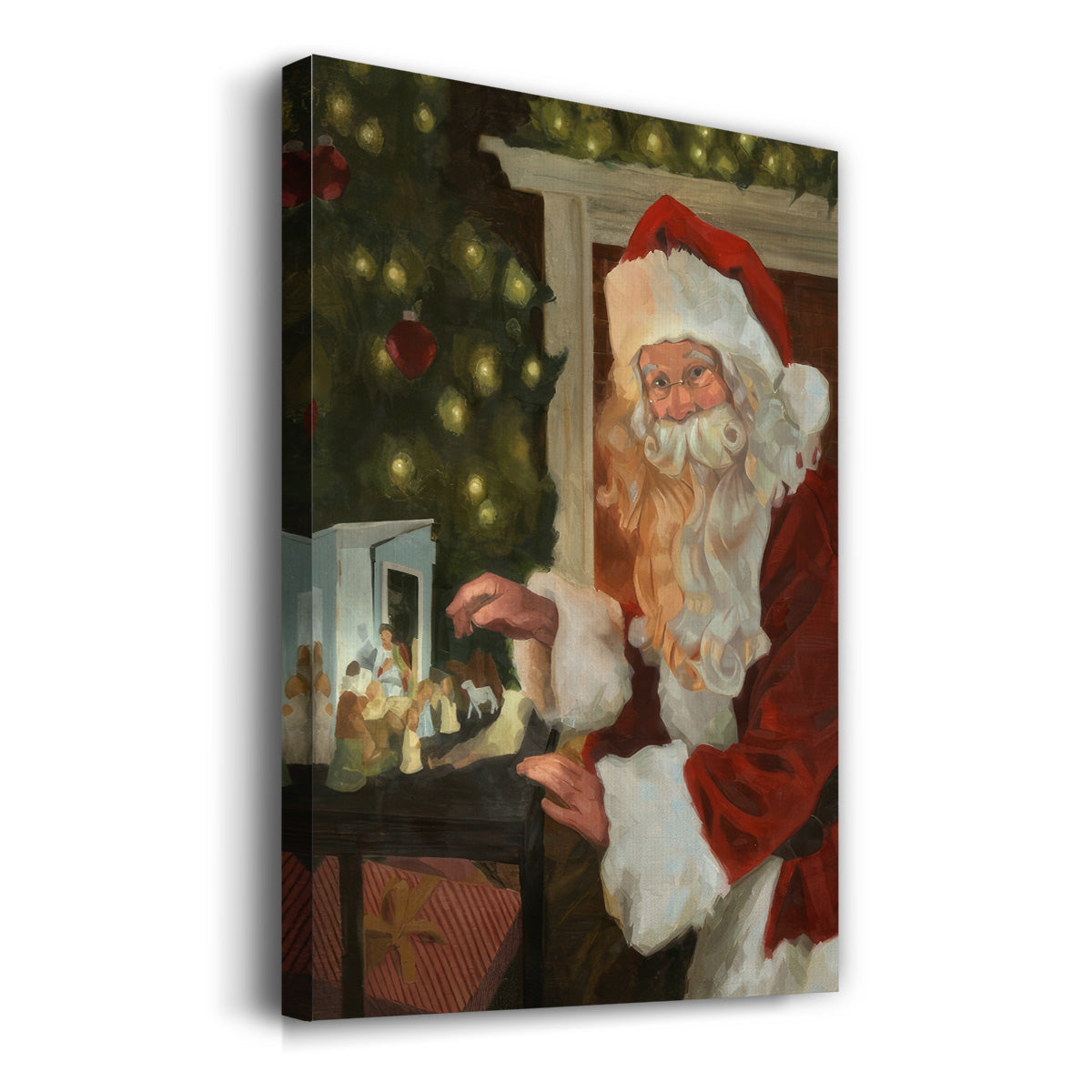 Saint Nick and the Nativity - Gallery Wrapped Canvas