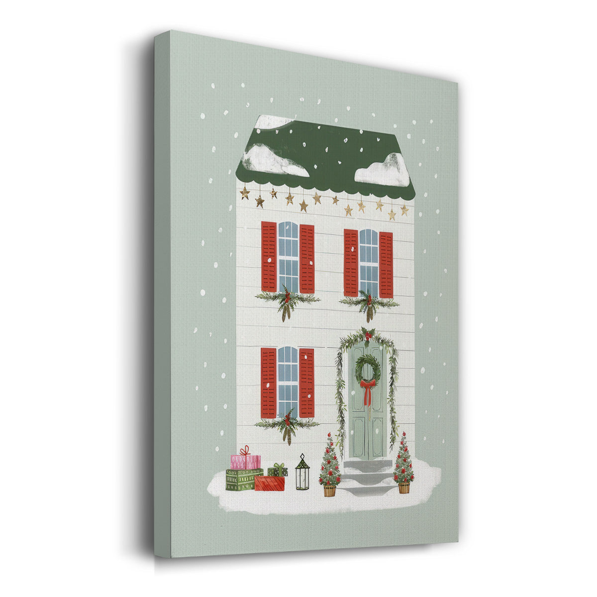 Festive Front Door IV - Gallery Wrapped Canvas