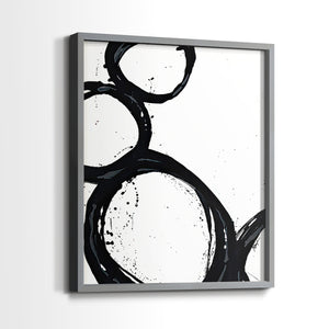 Colorful geometric landscape artwork depicting a coastal view with blue waters and green hills during daytime