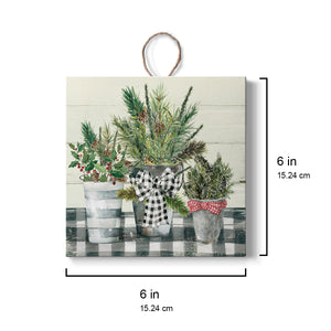 Christmas Gingham I, Handmade Ornament