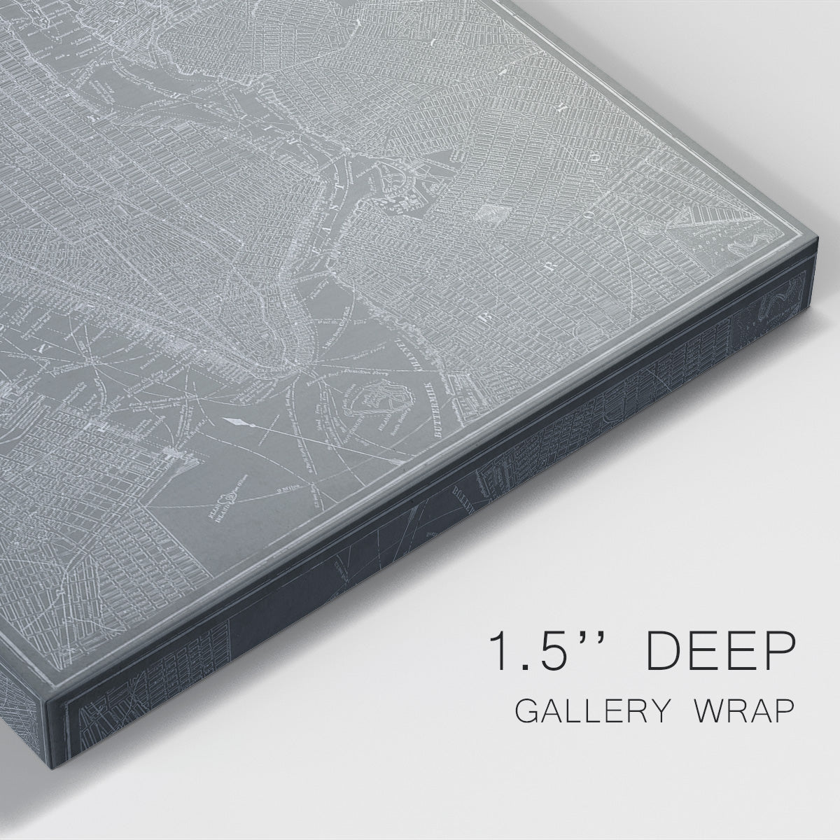City Map of New York Premium Gallery Wrapped Canvas - Ready to Hang