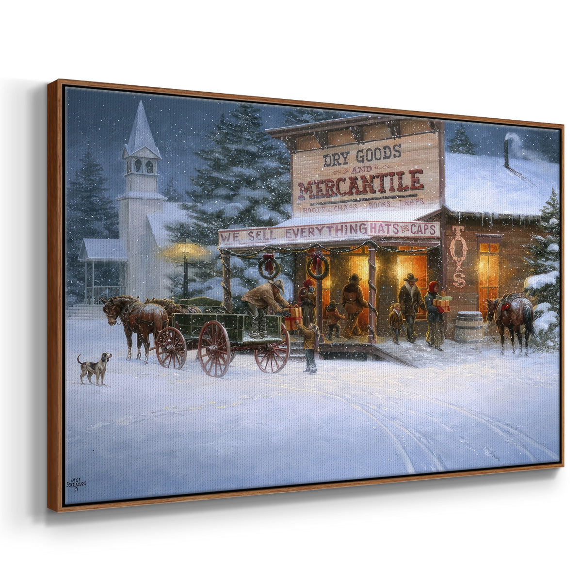 Christmas Wishes - Framed Gallery Wrapped Canvas in Floating Frame