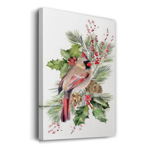Cardinal Holly Christmas Collection B - Gallery Wrapped Canvas