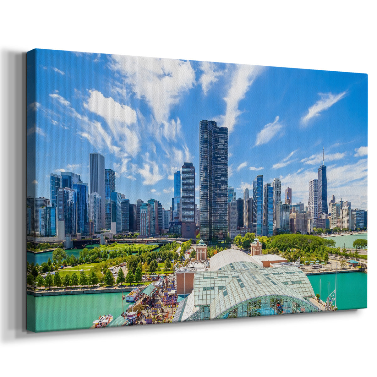 Chicago Navy Pier Aerial - Gallery Wrapped Canvas
