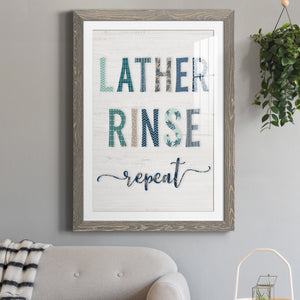 Lather Rinse Repeat - Barnwood Framed Art Print