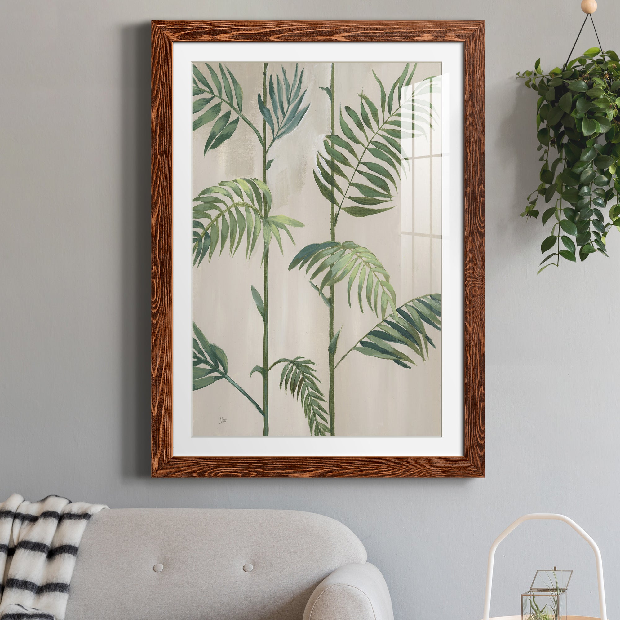 Modern Fronds I - Barnwood Framed Art Print