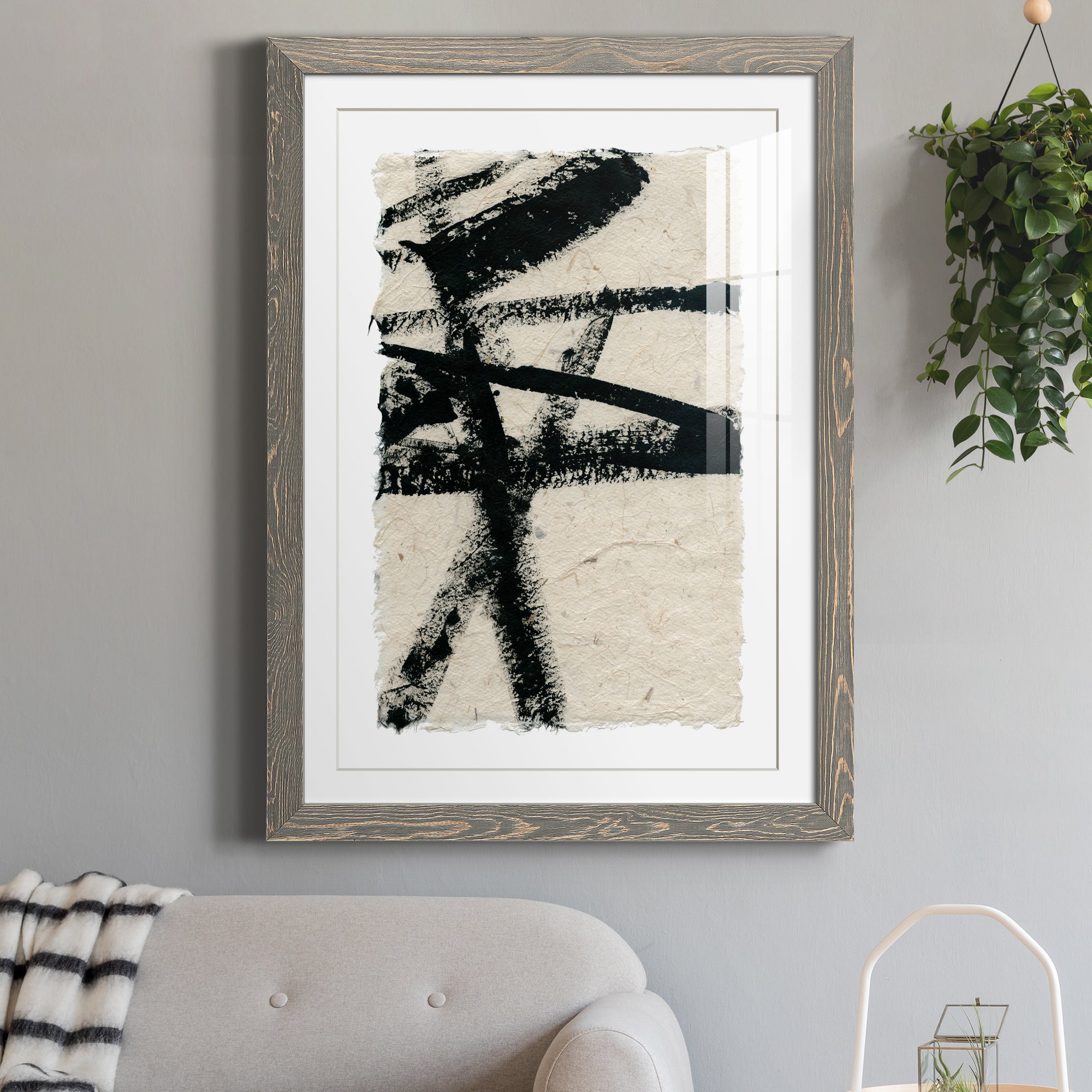 Lines Crossed III - Premium Framed Print - Distressed Barnwood Frame - Ready to Hang
