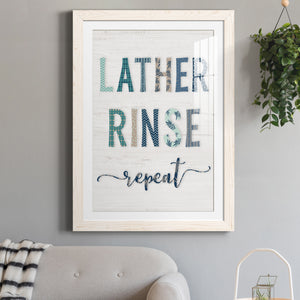 Lather Rinse Repeat - Barnwood Framed Art Print