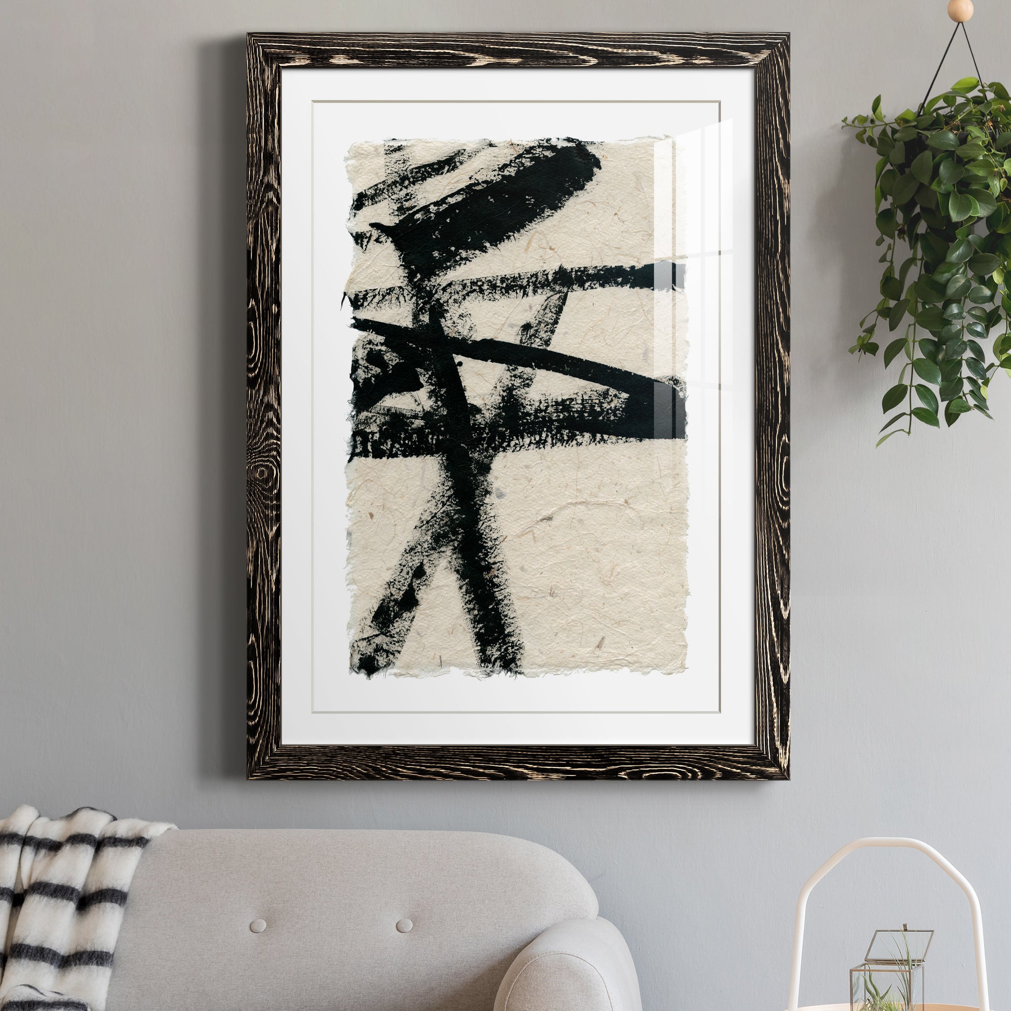Lines Crossed III - Premium Framed Print - Distressed Barnwood Frame - Ready to Hang