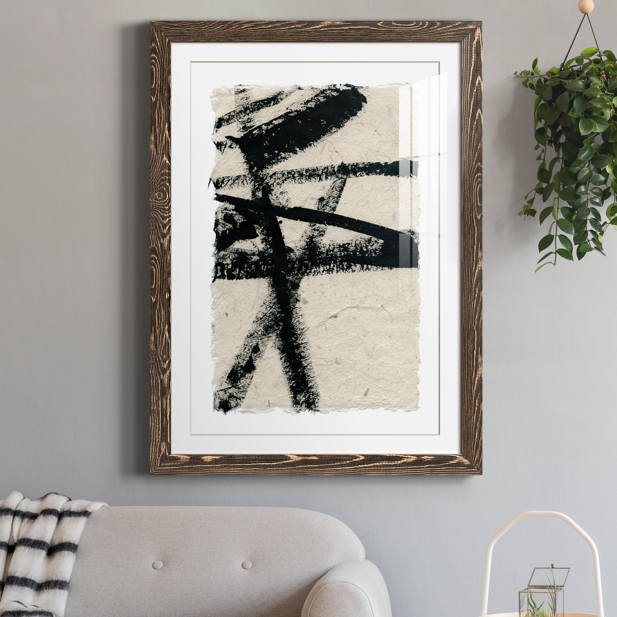 Lines Crossed III - Premium Framed Print - Distressed Barnwood Frame - Ready to Hang