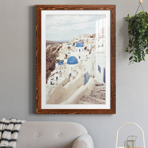 Santorini - Premium Framed Print - Distressed Barnwood Frame - Ready to Hang