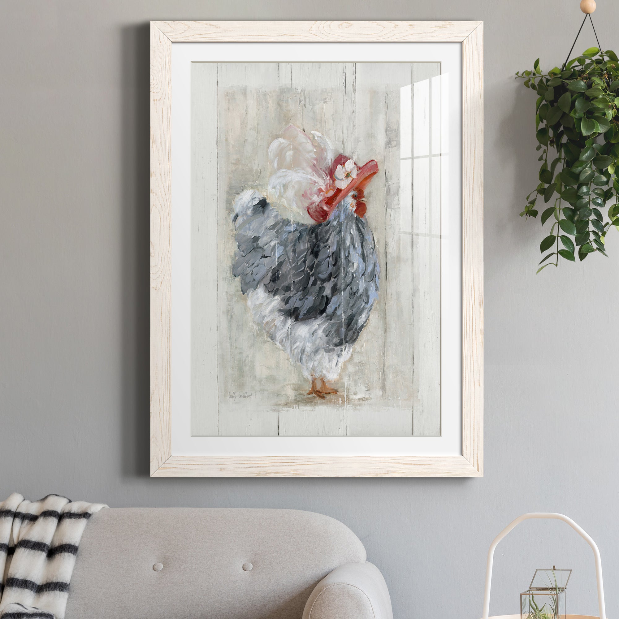 Sunday Best Hen - Barnwood Framed Art Print
