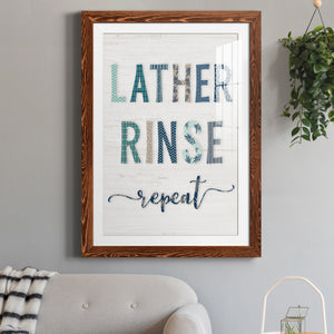 Lather Rinse Repeat - Barnwood Framed Art Print