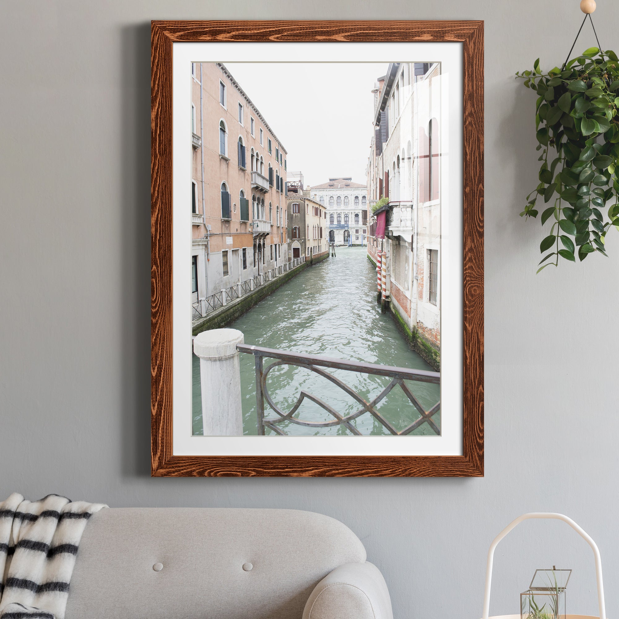 Venice Canal I - Premium Framed Print - Distressed Barnwood Frame - Ready to Hang