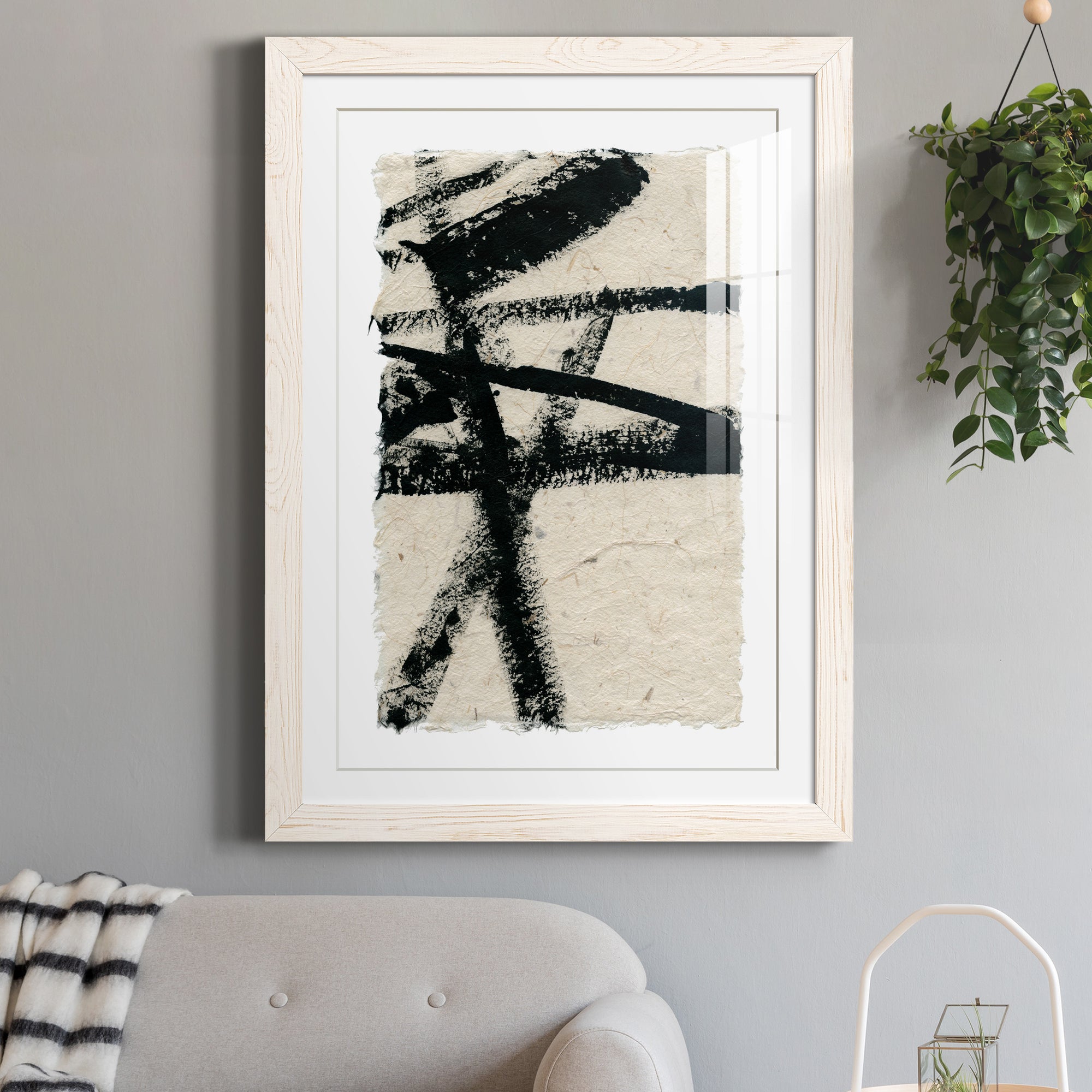 Lines Crossed III - Premium Framed Print - Distressed Barnwood Frame - Ready to Hang
