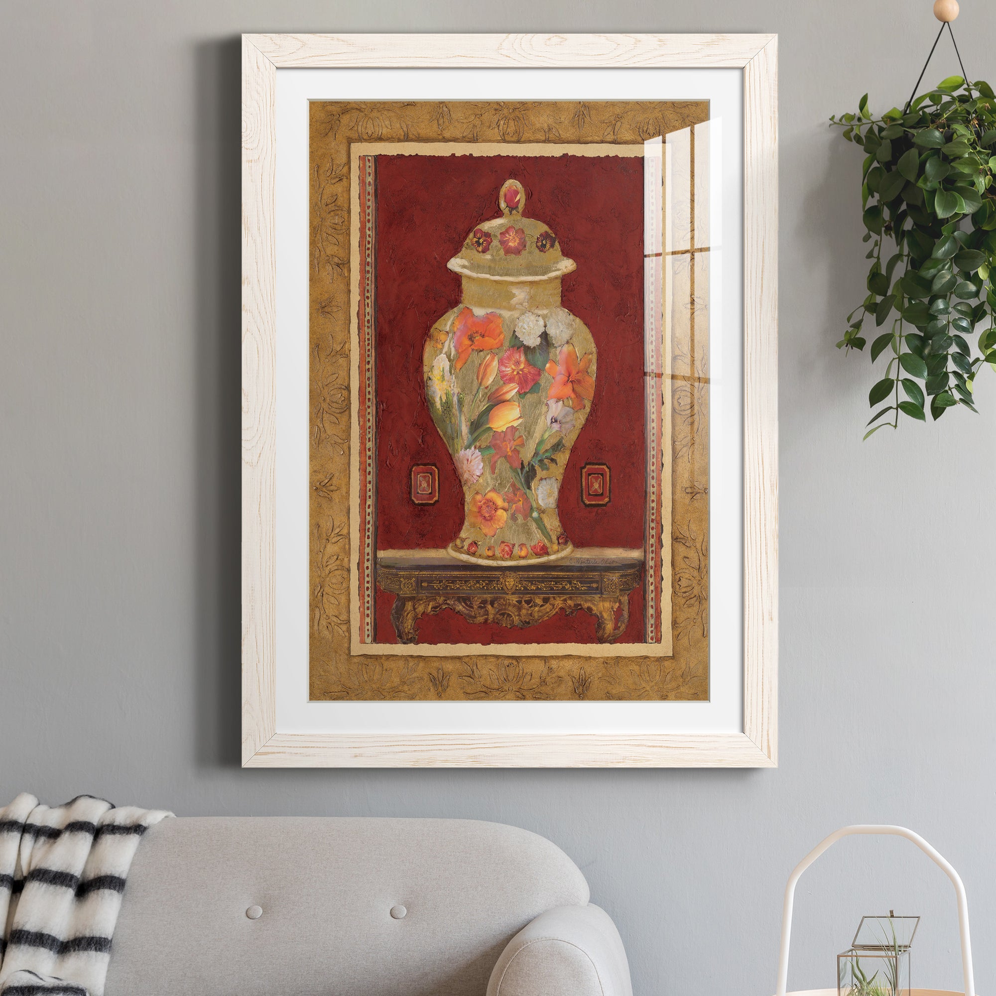 Romantic Urn II - Barnwood Framed Art Print