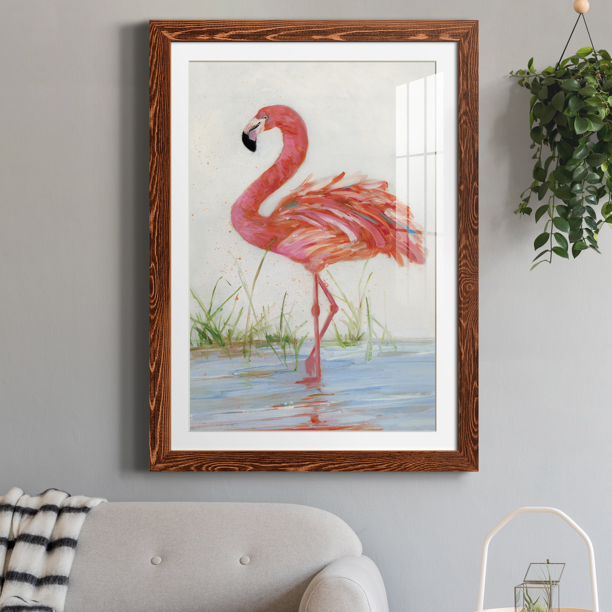 Flamingo II - Barnwood Framed Art Print