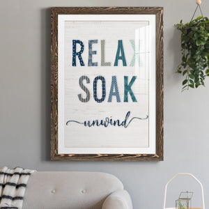 Relax Soak Unwind - Barnwood Framed Art Print