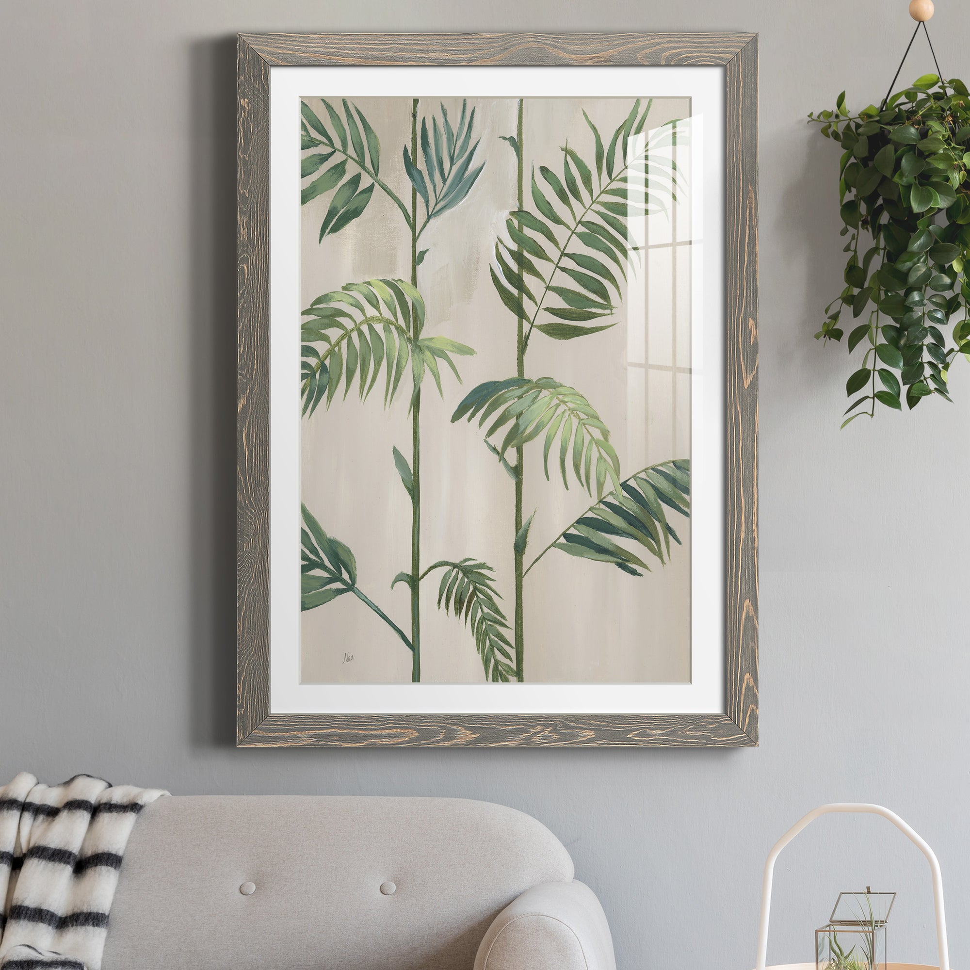 Modern Fronds I - Barnwood Framed Art Print