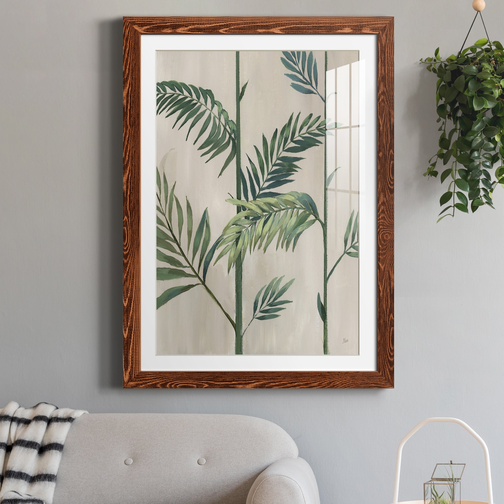 Modern Fronds II - Barnwood Framed Art Print