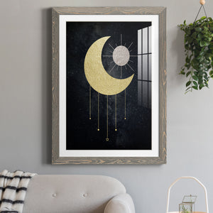 Jeweled Moon - Premium Framed Print - Distressed Barnwood Frame - Ready to Hang