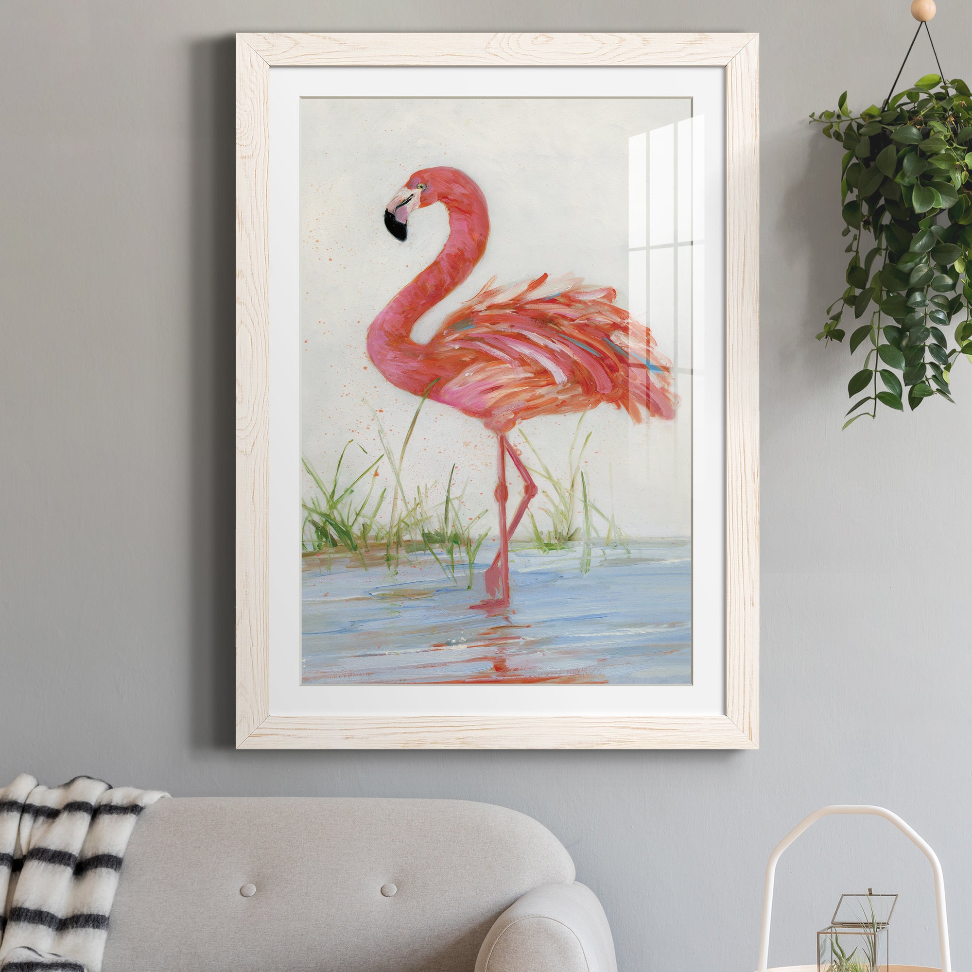 Flamingo II - Barnwood Framed Art Print