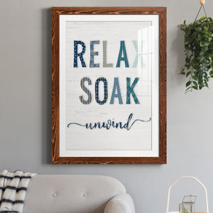 Relax Soak Unwind - Barnwood Framed Art Print