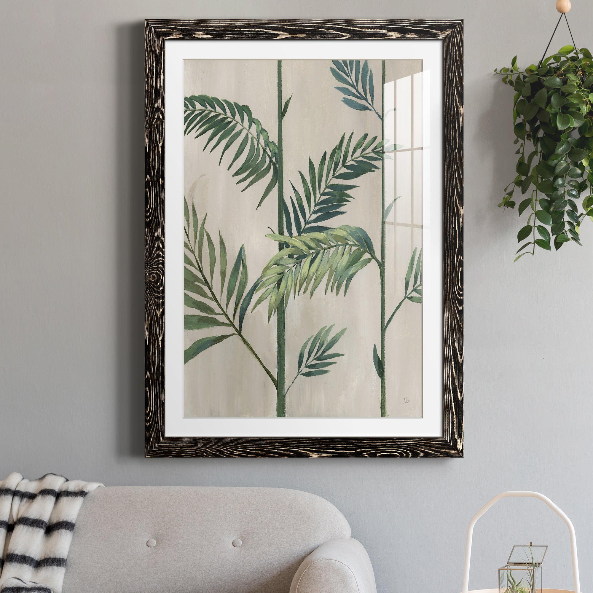 Modern Fronds II - Barnwood Framed Art Print