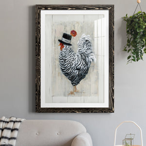 Sunday Best Rooster - Barnwood Framed Art Print