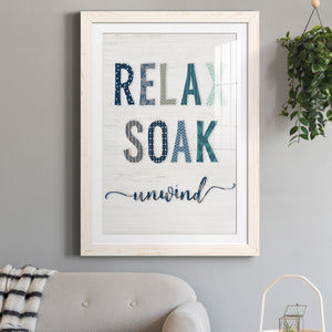 Relax Soak Unwind - Barnwood Framed Art Print