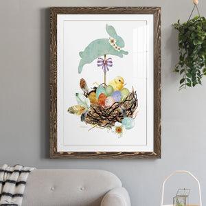 Bunny Hop - Barnwood Framed Art Print