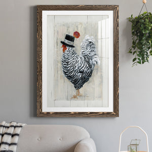 Sunday Best Rooster - Barnwood Framed Art Print