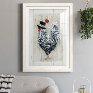 Sunday Best Rooster - Barnwood Framed Art Print
