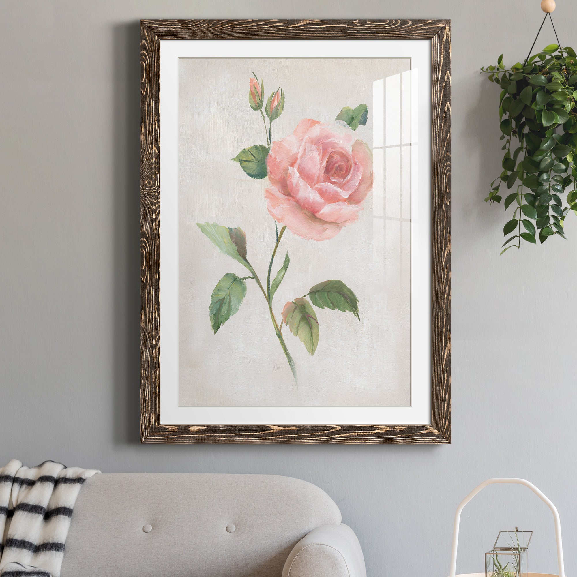Grandiflora I - Barnwood Framed Art Print