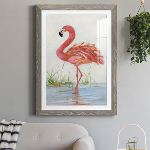 Flamingo II - Barnwood Framed Art Print