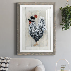 Sunday Best Rooster - Barnwood Framed Art Print