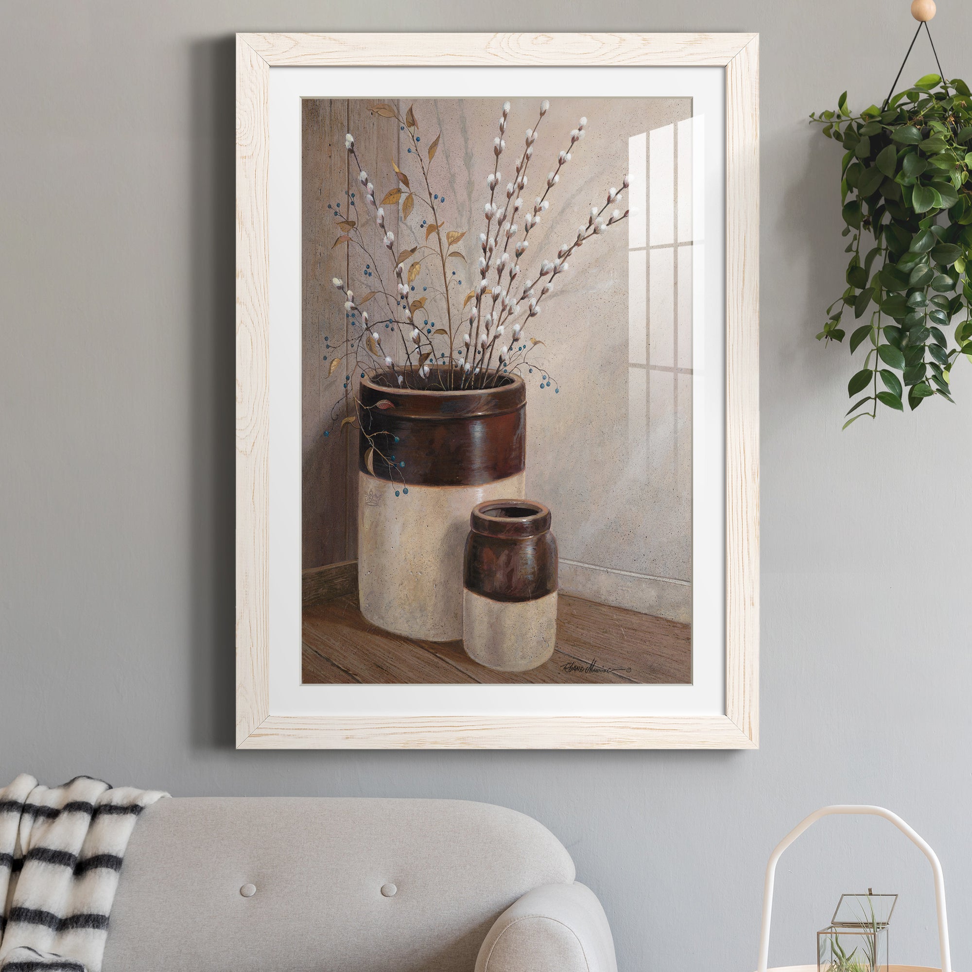 Pussywillows & Spring - Barnwood Framed Art Print