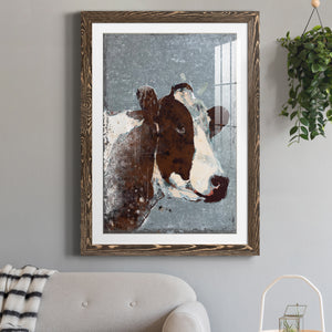 Cow On Galvanized Metal - Barnwood