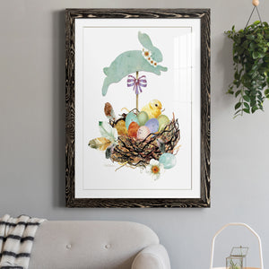 Bunny Hop - Barnwood Framed Art Print