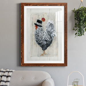 Sunday Best Rooster - Barnwood Framed Art Print