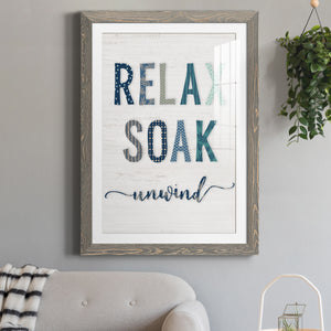 Relax Soak Unwind - Barnwood Framed Art Print