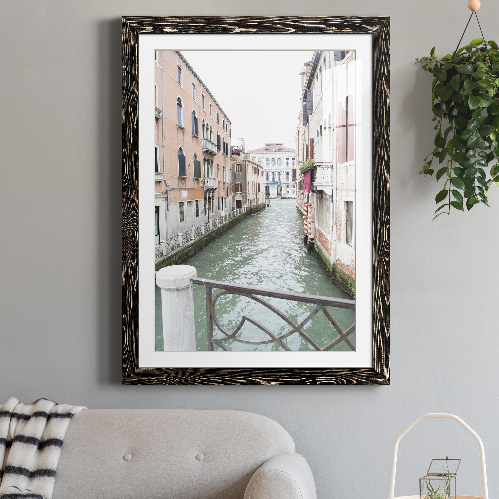 Venice Canal I - Premium Framed Print - Distressed Barnwood Frame - Ready to Hang