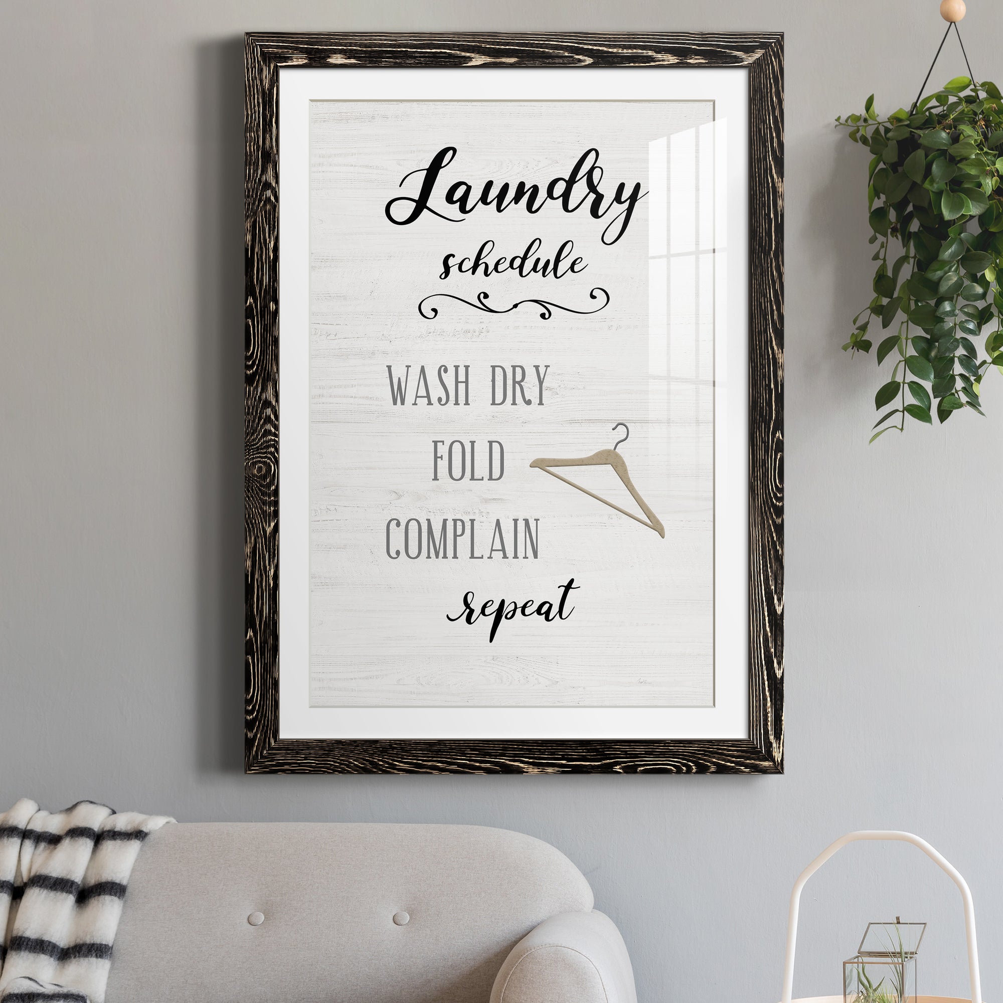 Laundry Complain - Premium Framed Print - Distressed Barnwood Frame - Ready to Hang