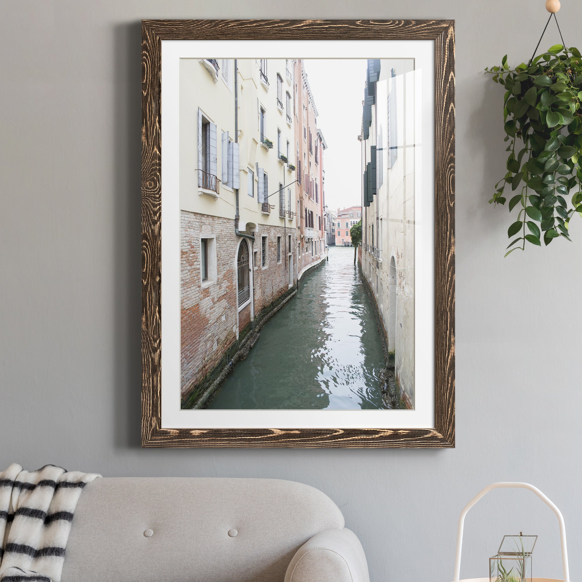 Venice Canal II - Premium Framed Print - Distressed Barnwood Frame - Ready to Hang