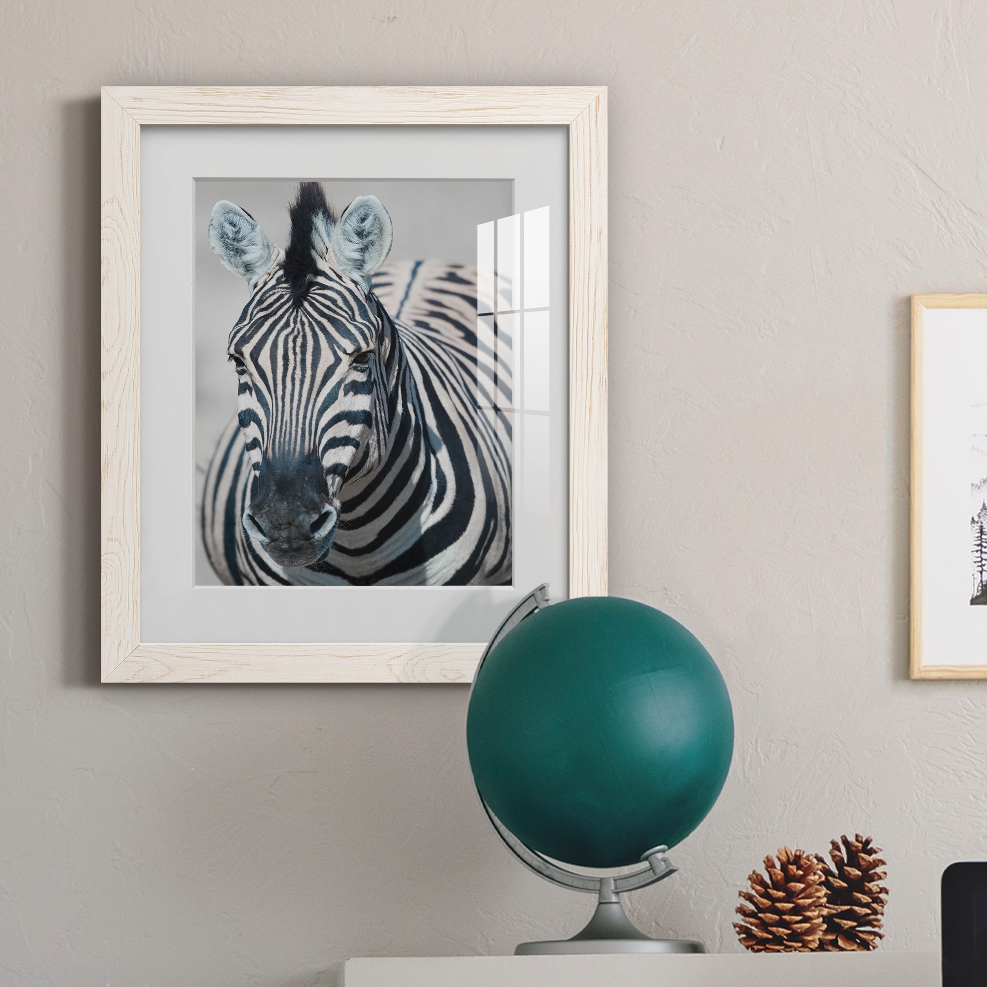 Namibia Zebra - Premium Framed Print - Distressed Barnwood Frame - Ready to Hang