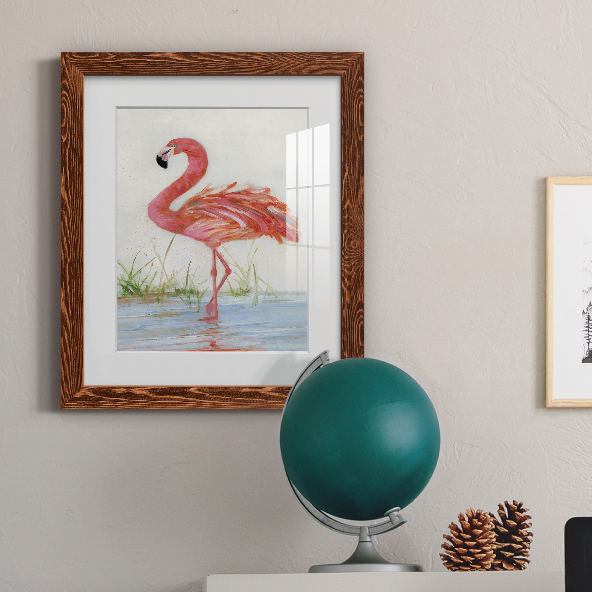 Flamingo II - Barnwood Framed Art Print