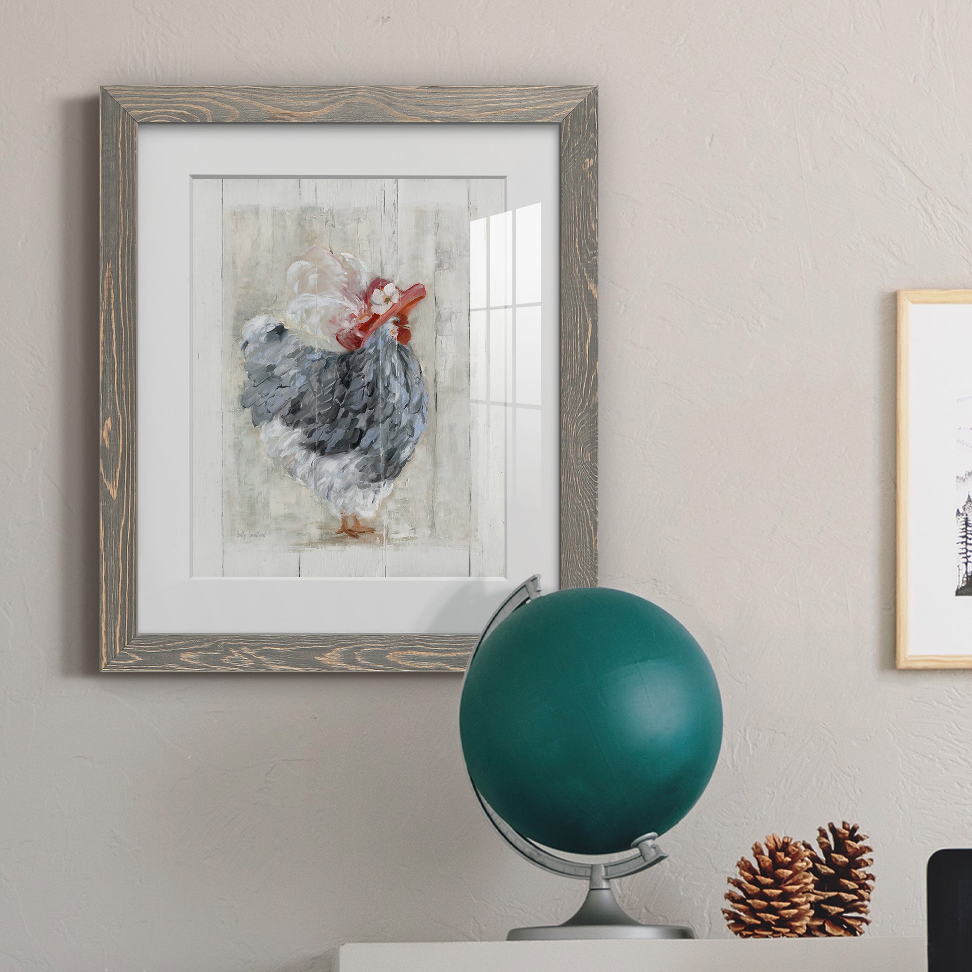 Sunday Best Hen - Barnwood Framed Art Print