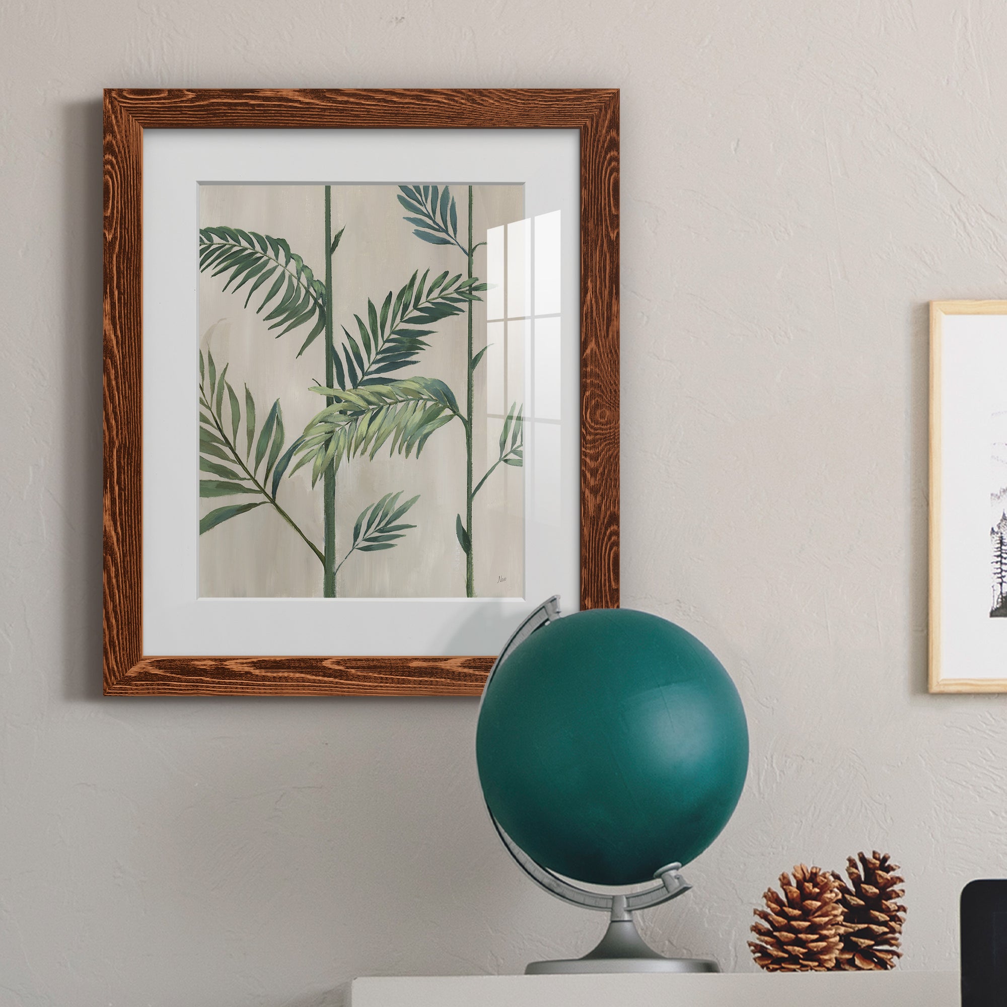 Modern Fronds II - Barnwood Framed Art Print