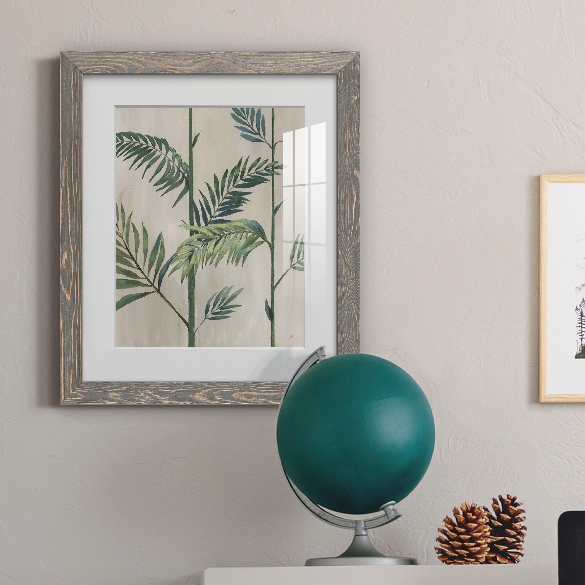 Modern Fronds II - Barnwood Framed Art Print